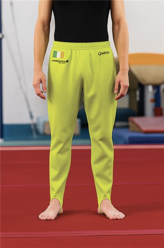 Gymnastics Ireland Mens Lime Longs