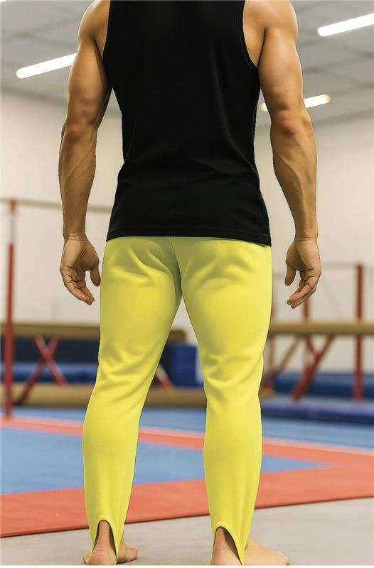 Gymnastics Ireland Mens Lime Longs