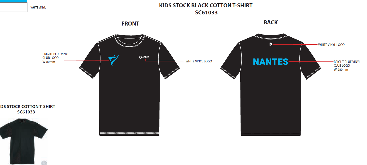 ASCBG Online store 2025-Kids stock black T-shirt - D1