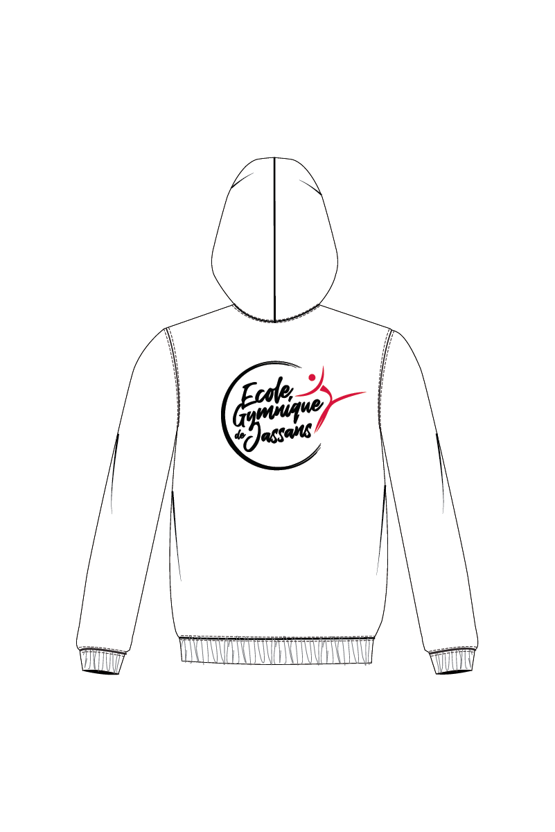 ECOLE GYMNIQUE DE JASSANS UNISEX WHITE HOODIE