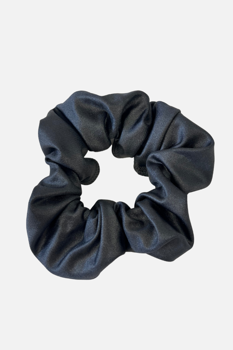 Grey Wet Look Lycra Scrunchie