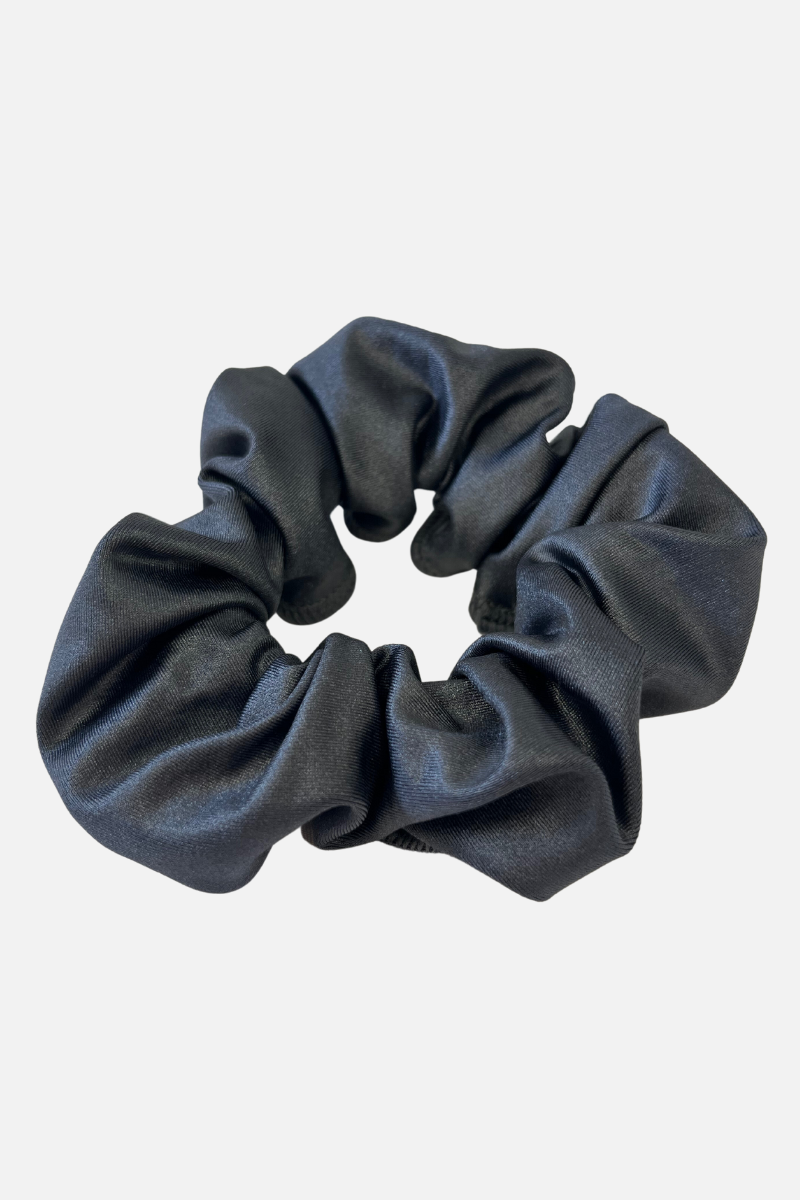 Grey Wet Look Lycra Scrunchie