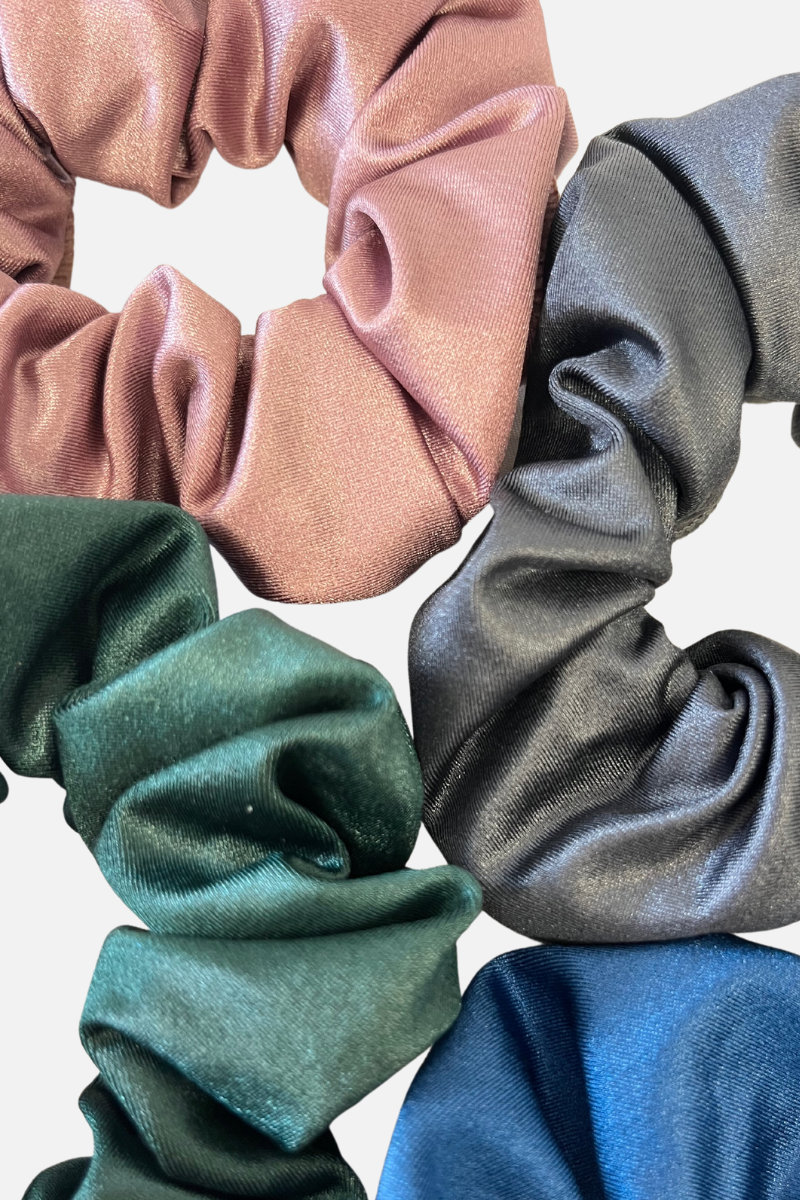 Blush Wet Look Lycra Scrunchie