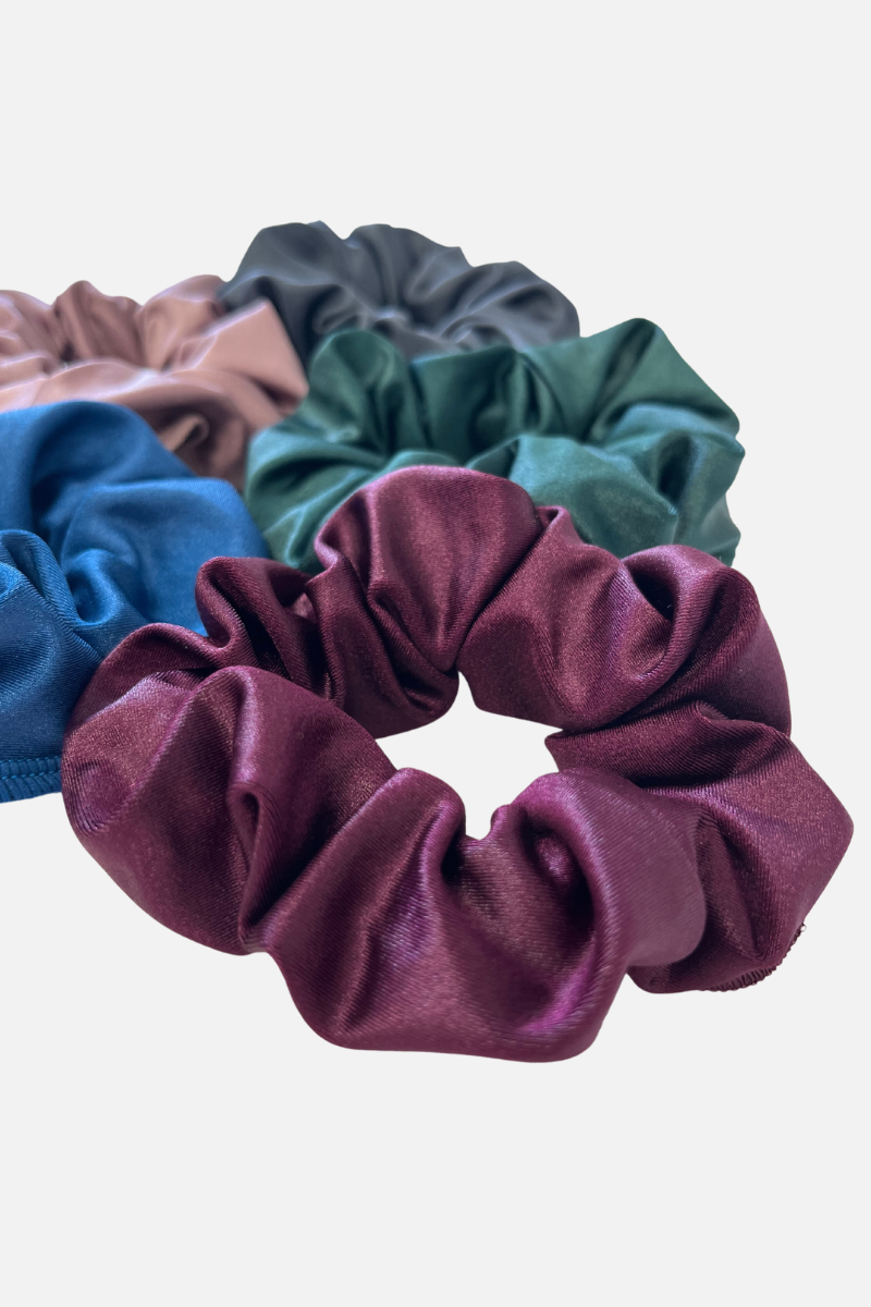Plum Wetlook Lycra Scrunchie