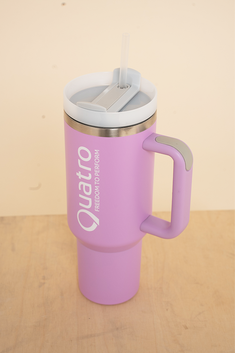 Quatro Purple Tumbler with Straw