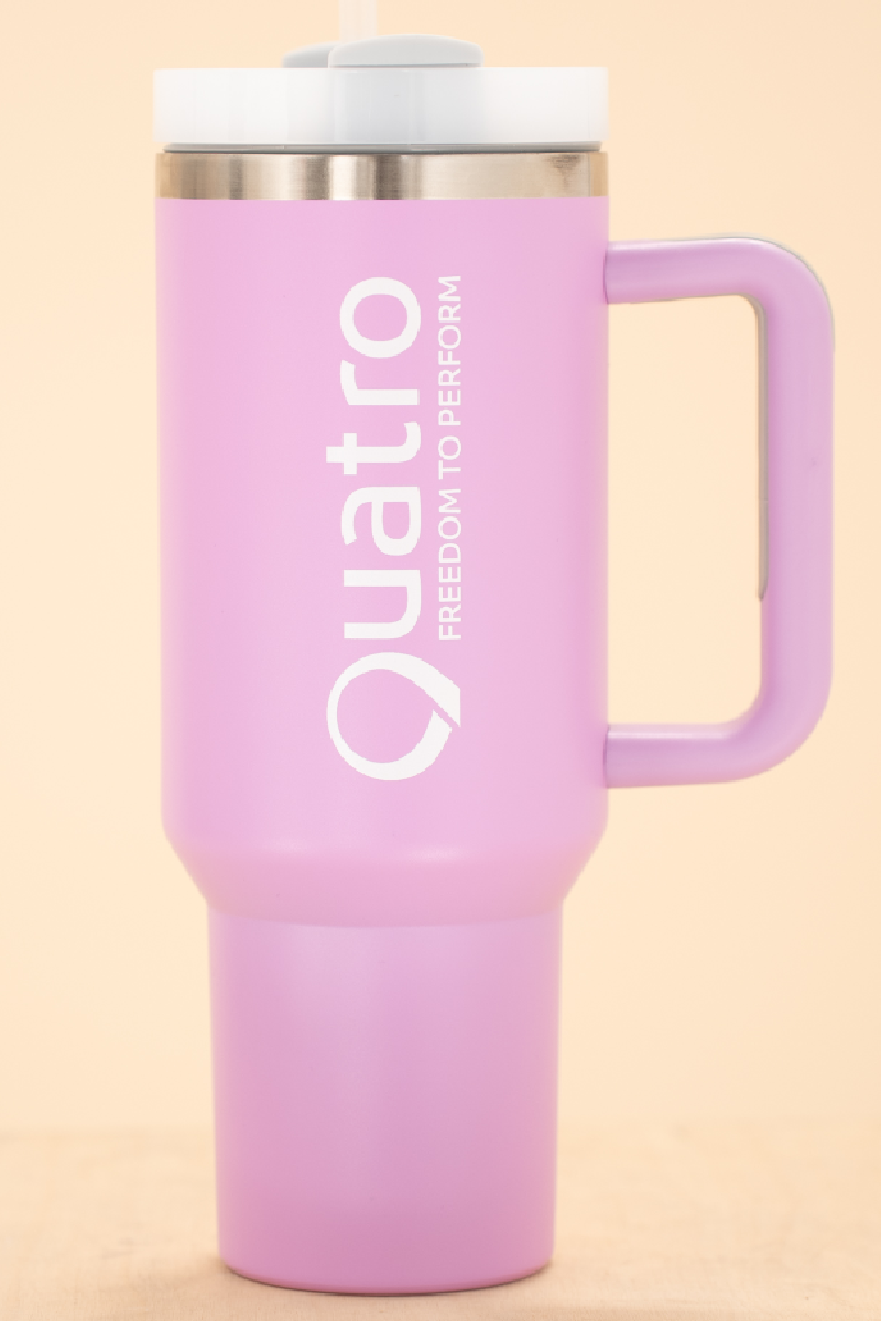 Quatro Lila Becher mit Strohhalm