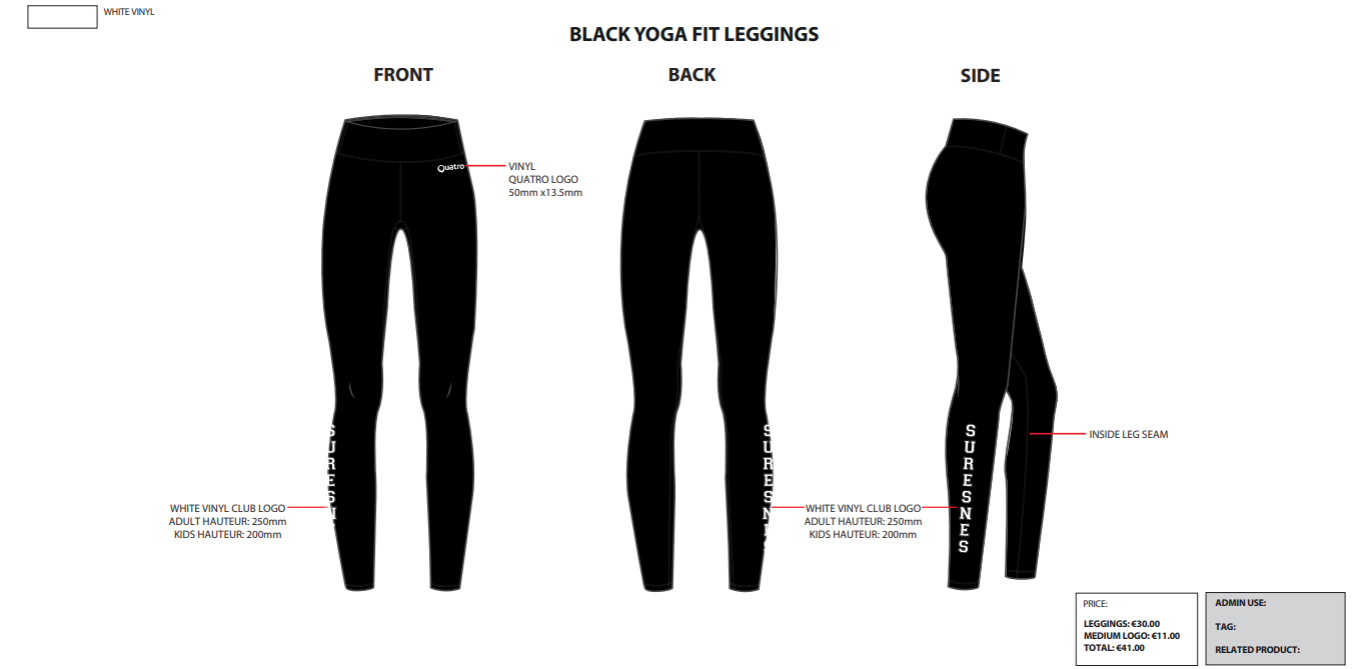 Suresnes Black Yoga Fit Leggings