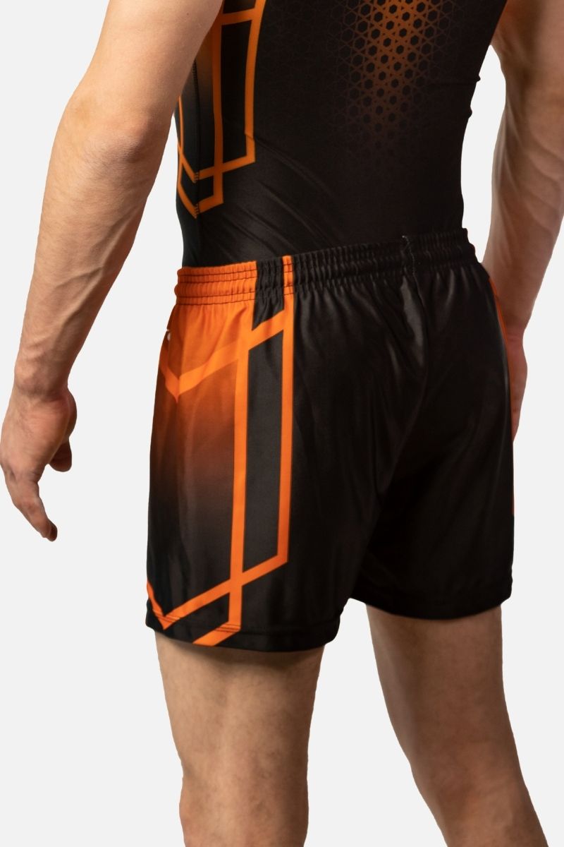Courage Black and Orange Shorts