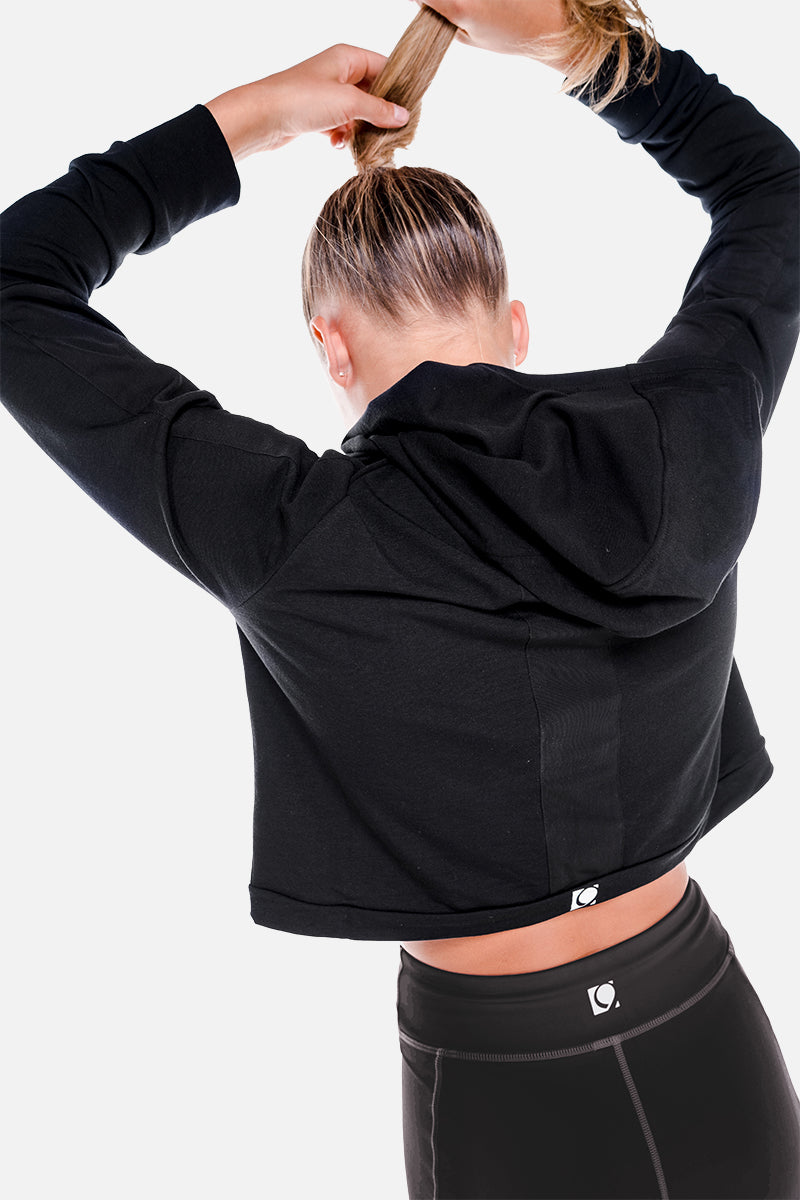 Empower Black Cropped Hoodie
