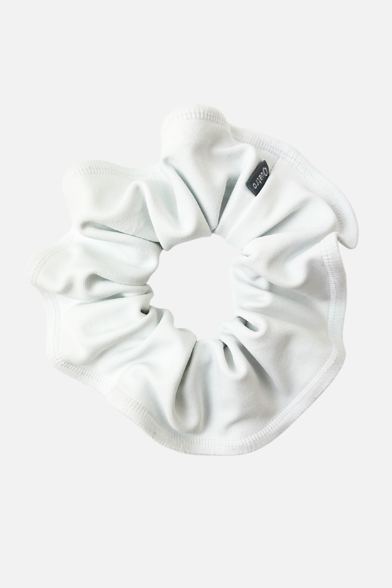 White Lycra Scrunchie