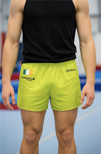 Gymnastics Ireland Mens Lime Shorts