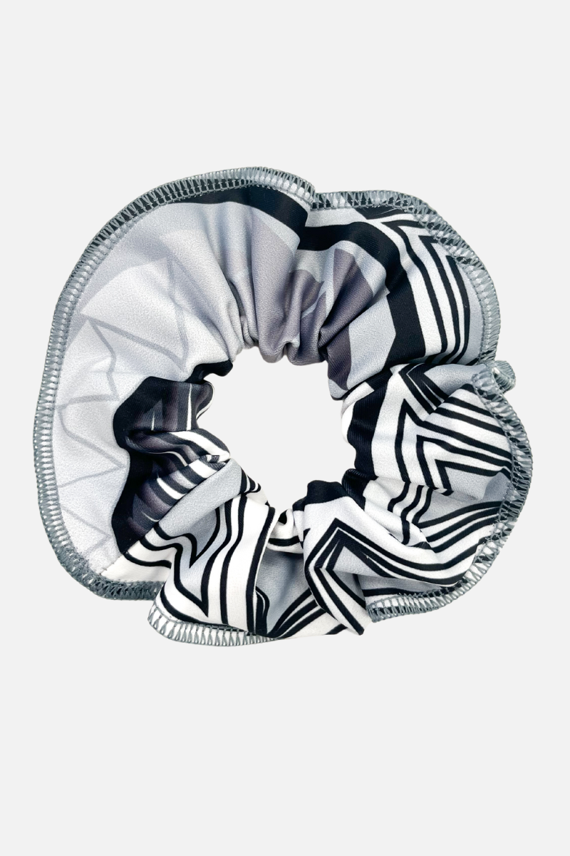 Achieve Black and White Scrunchie