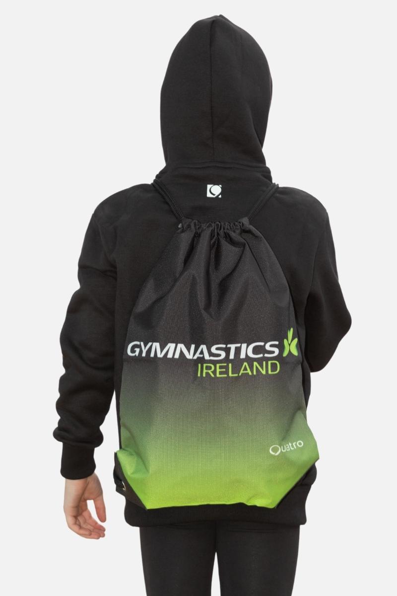 Gymnastics Ireland – Turnbeutel in Schwarz und Limettengrün