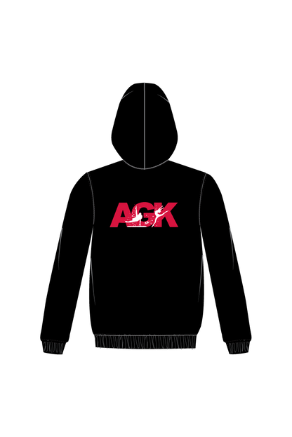 AGK TEXTILES SCHWARZER KAPUZENPULLI MIT REISSVERSCHLUSS