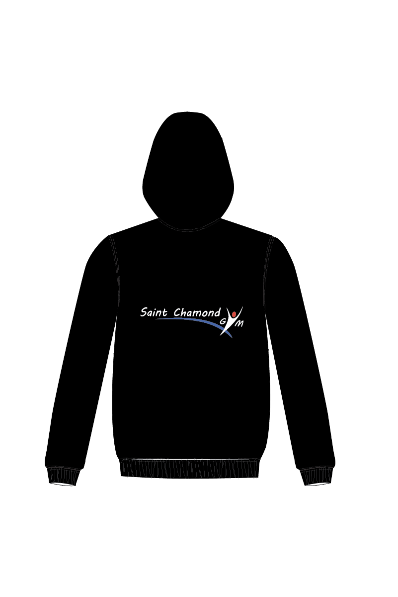 SWEAT À CAPUCHE ZIPPÉ NOIR UNISEXE SAINT CHAMOND GYM