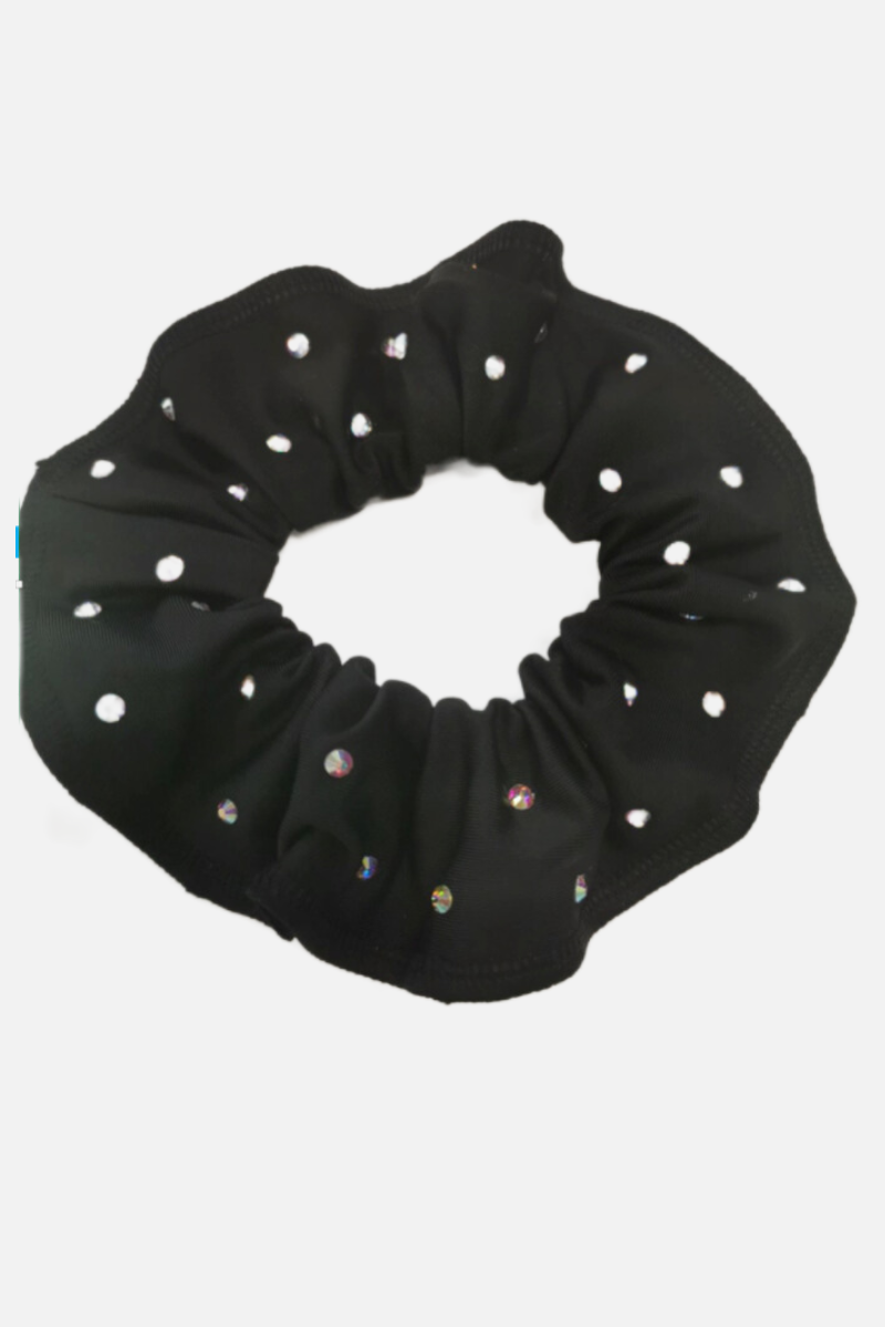 Black Lycra Scrunchie with stones