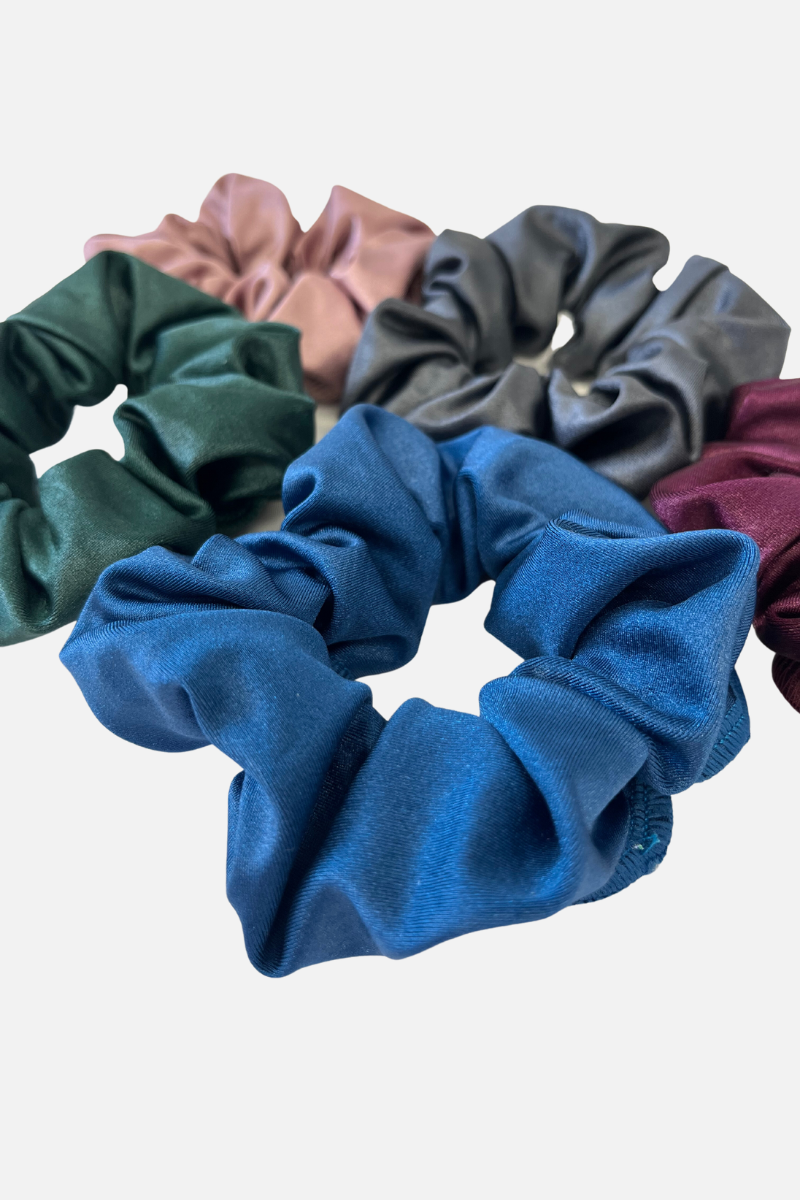 Dark Ocean Wetlook Lycra Scrunchie