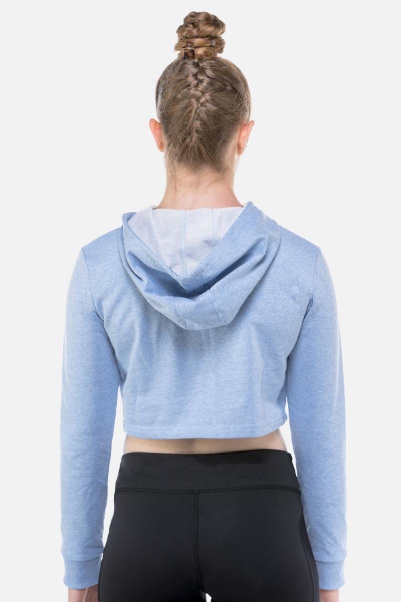 Kurzer Hoodie Puderblau
