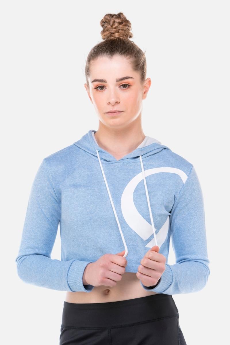 Kurzer Hoodie Puderblau