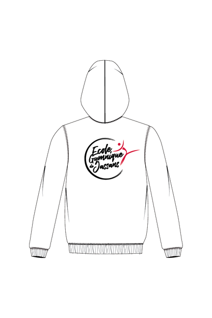 ECOLE GYMNIQUE DE JASSANS UNISEX WHITE HOODIE