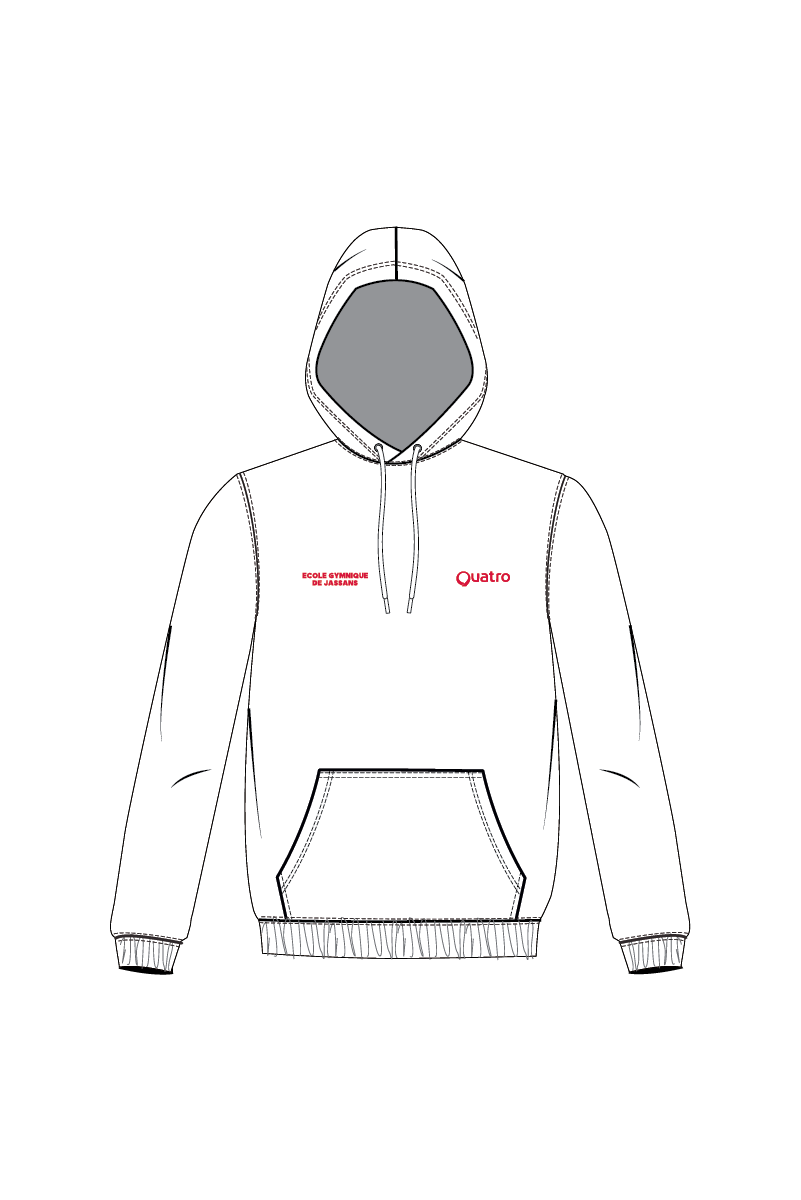 ECOLE GYMNIQUE DE JASSANS UNISEX WHITE HOODIE
