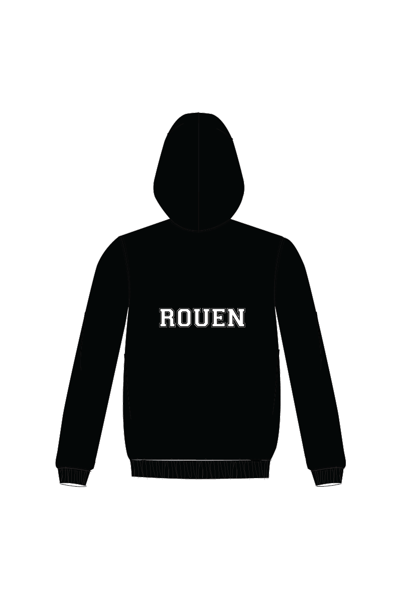 EG ROUEN UNISEX ZIP HOODIE - BLACK