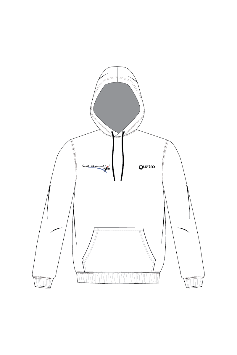 SAINT CHAMOND GYM WHITE UNISEX HOODIE