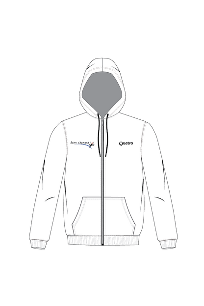 SAINT CHAMOND GYM WHITE UNISEX ZIP HOODIE