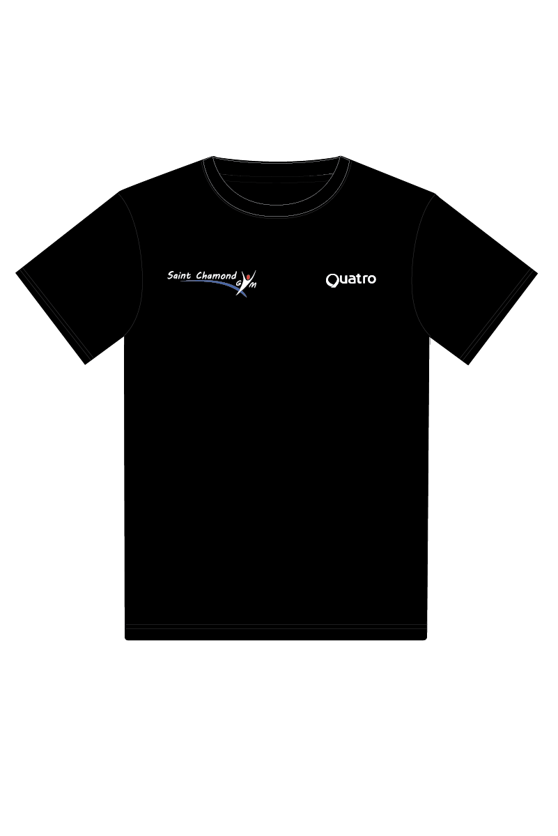 T-SHIRT EN COTON UNISEXE NOIR SAINT CHAMOND GYM D3