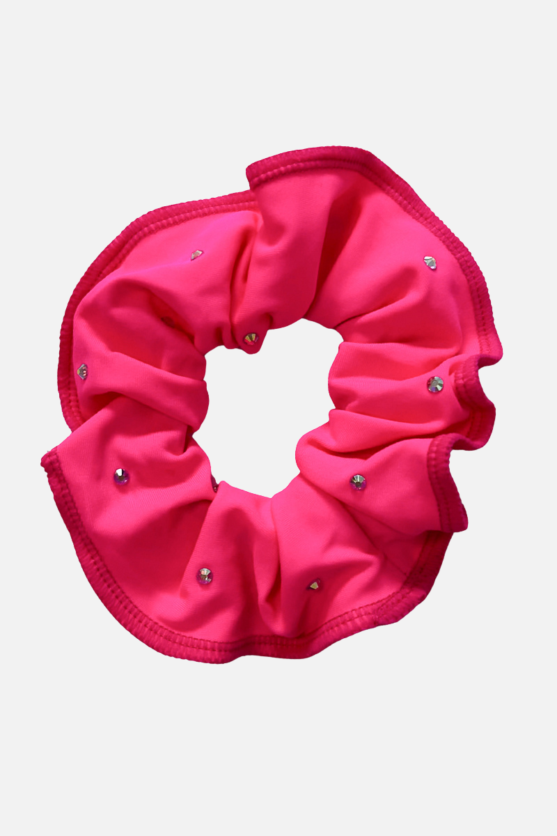 Hot Pink Lycra Scrunchie with Stones