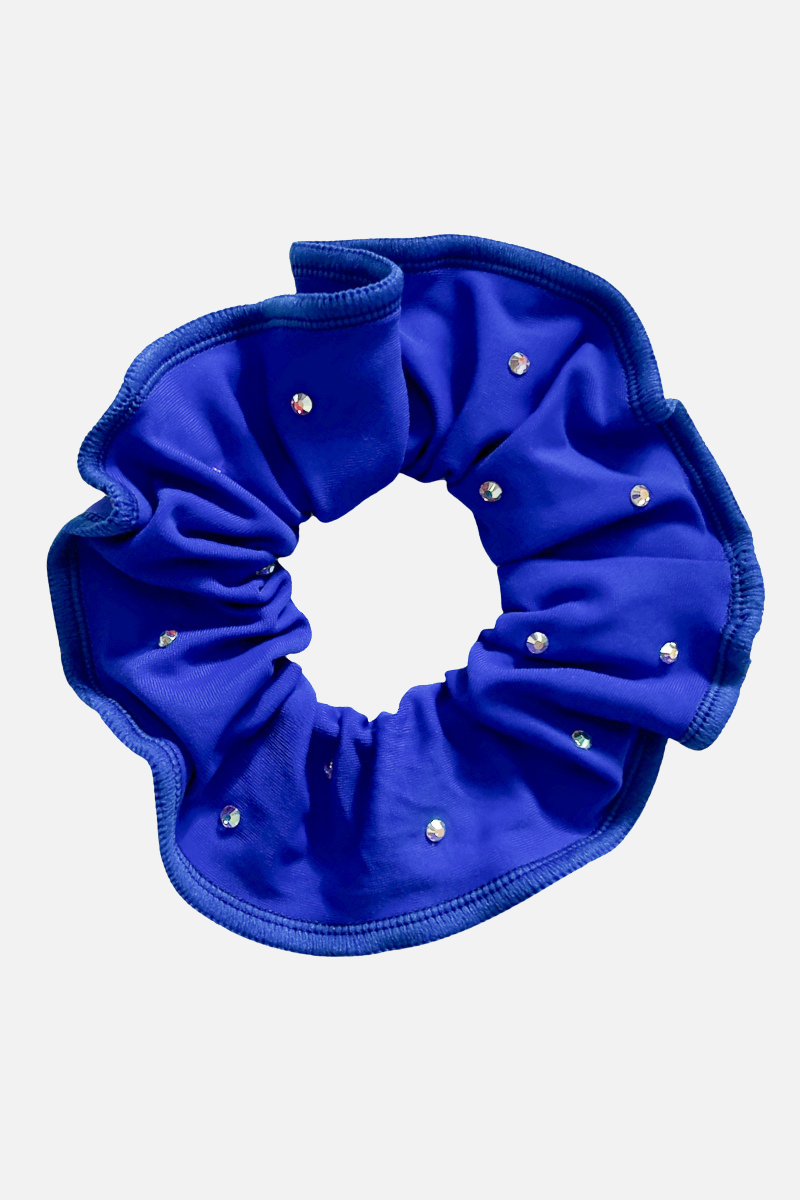 Royal Blue Lycra Scrunchie with Stones
