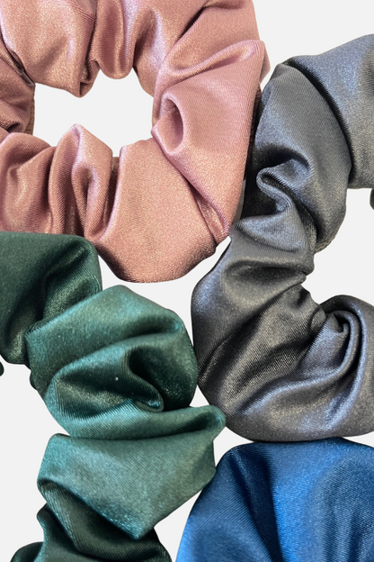 Pink Wetlook Lycra Scrunchie