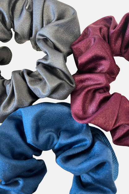 Plum Wetlook Lycra Scrunchie