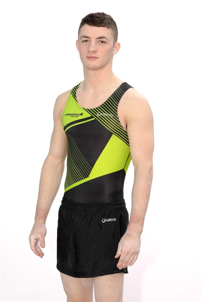 Gymnastics Ireland Herren-Trikot in Schwarz und Limettengrün