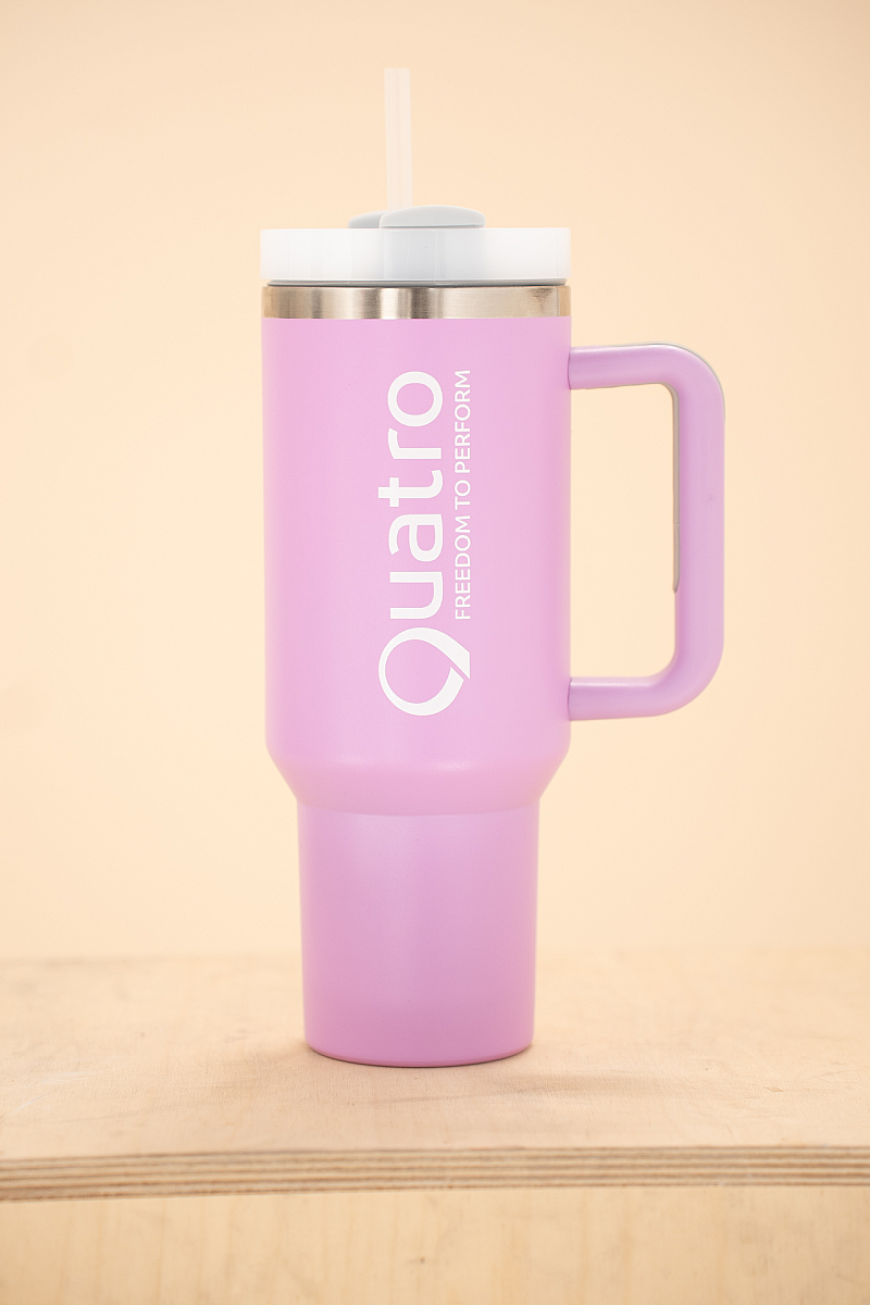 Quatro Purple Tumbler with Straw