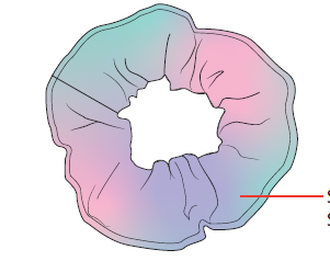 Bubblegum and Mint Ombre Scrunchie