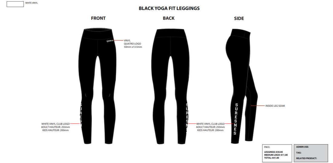 Suresnes Black Yoga Fit Leggings