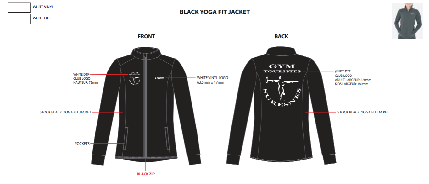 Suresnes Black Yoga Fit Jacket