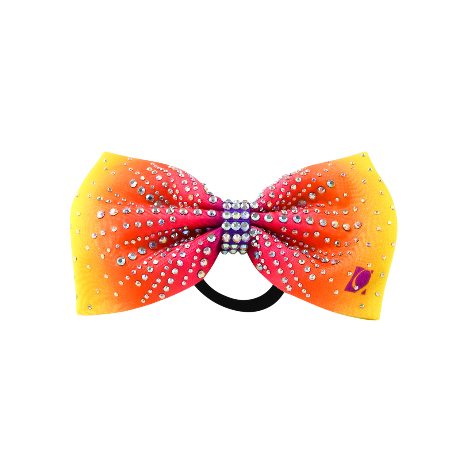 Yellow to Orange Ombre Rhinestone Bow