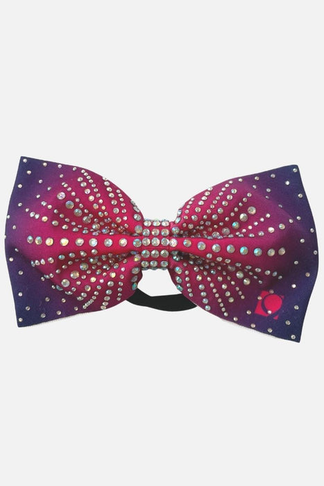 Purple to Pink Ombre Rhinestone Bow