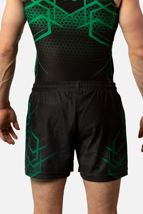 Determination Black and Green Shorts