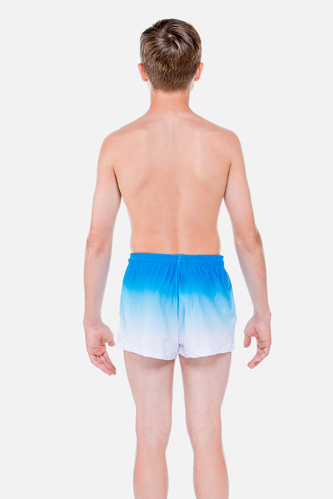 Mens Ocean Blue and White Ombre Shorts