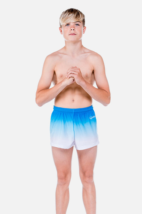 Mens Ocean Blue and White Ombre Shorts