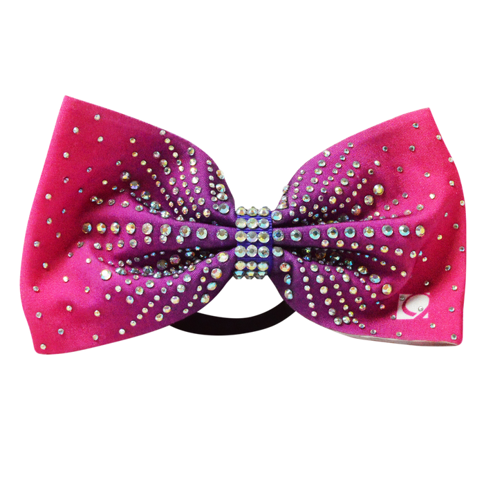 Pink to Purple Ombre Rhinestone Bow